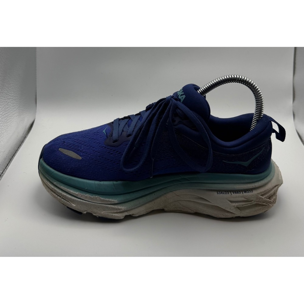 Hoka Bondi 8 Running Shoes Womens 6 Blue Teal Maximalist Cushion